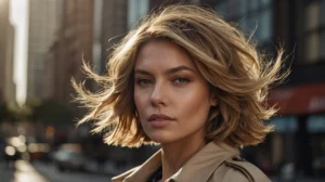 Leonardo Kino XL A modern woman with a voluminous feathered bo