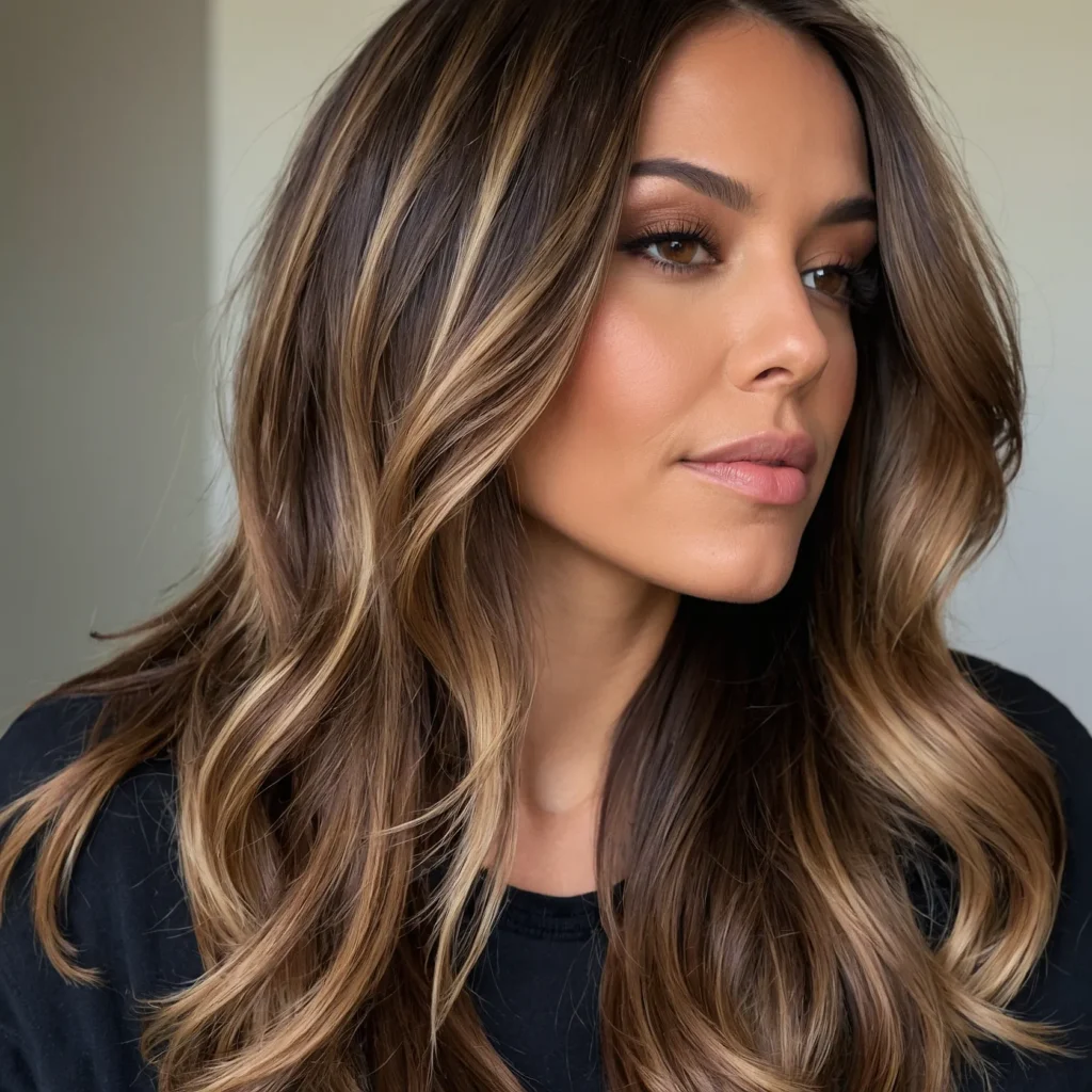 Chocolate wrapped caramel balayage