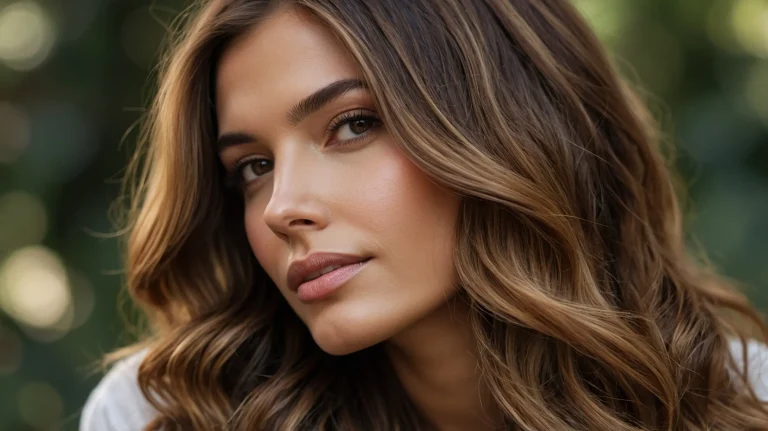 20 with Caramel Highlights on Brown Hair