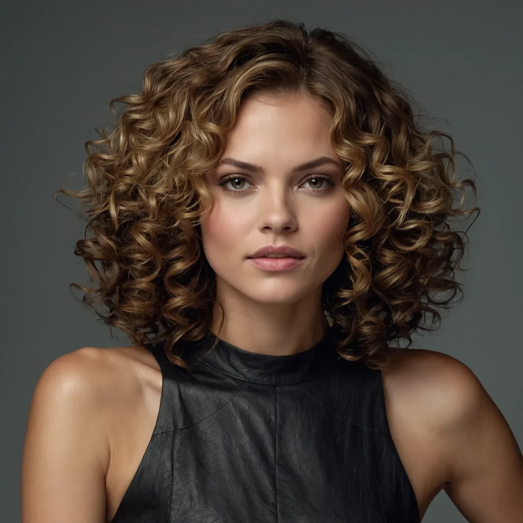  Textured Curly Mid-Length Cut