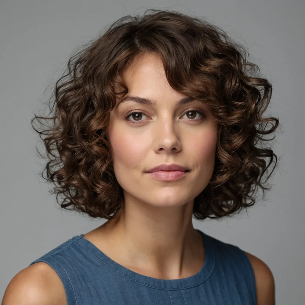 Naturally Curly Chin-Length Bob