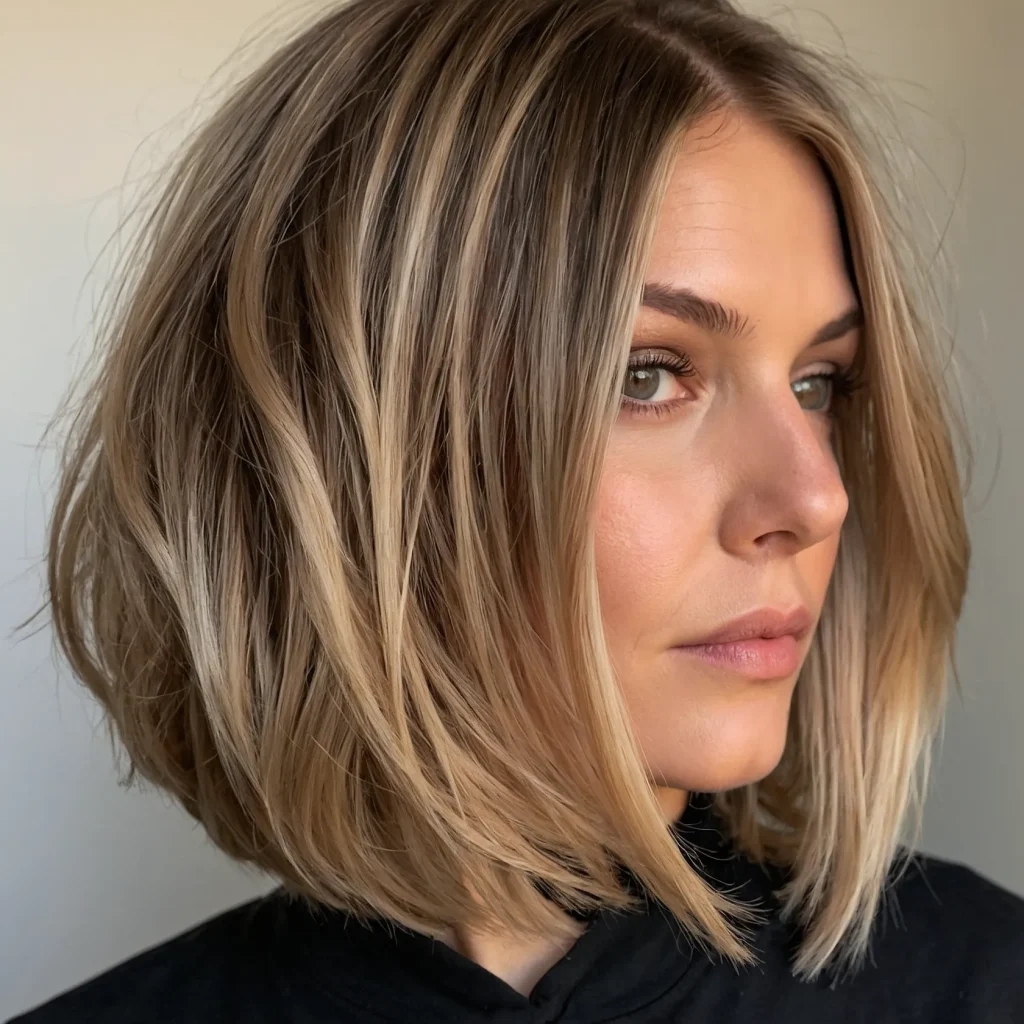 Peach Lob with Babylights