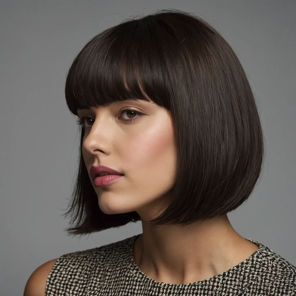 Chin‑Length Bob with Blunt Bangs