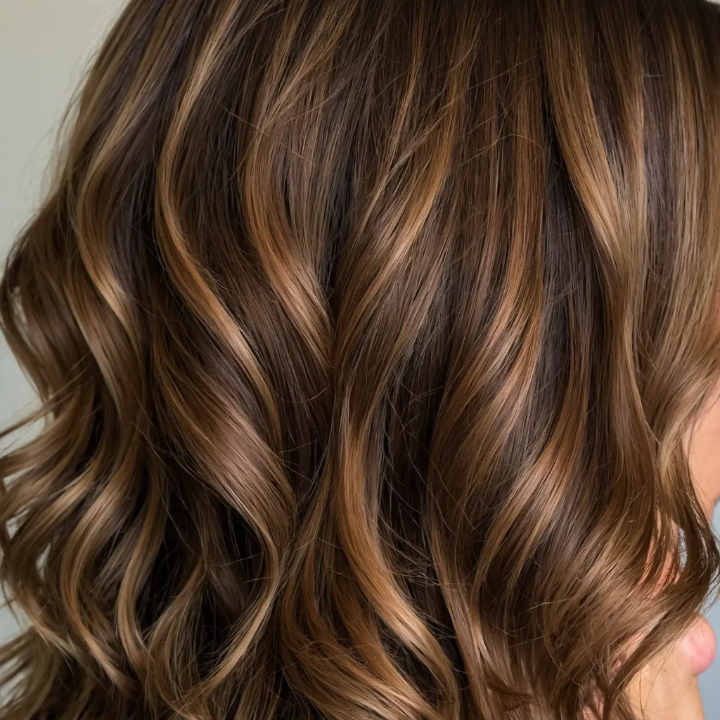Chestnut Brown with Caramel Balayage