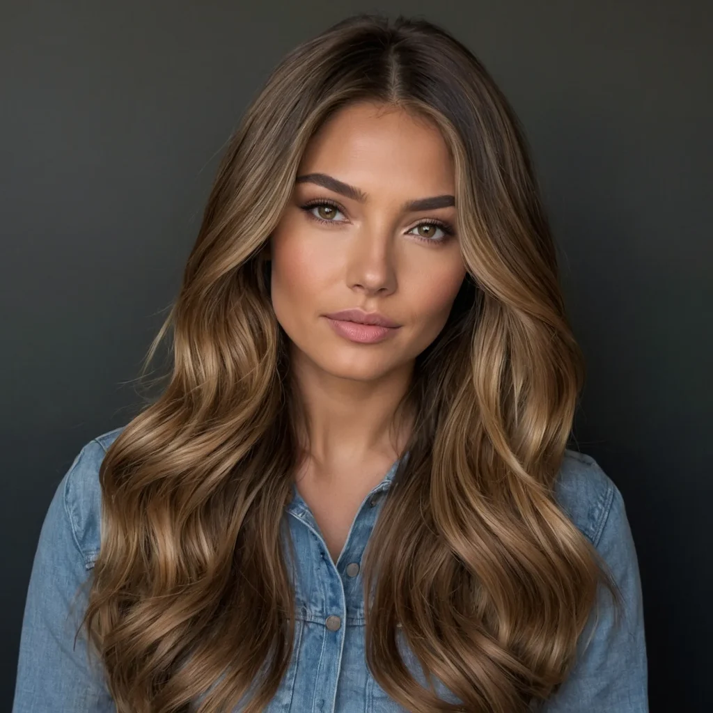 Classic Soft Waves with Caramel Balayage