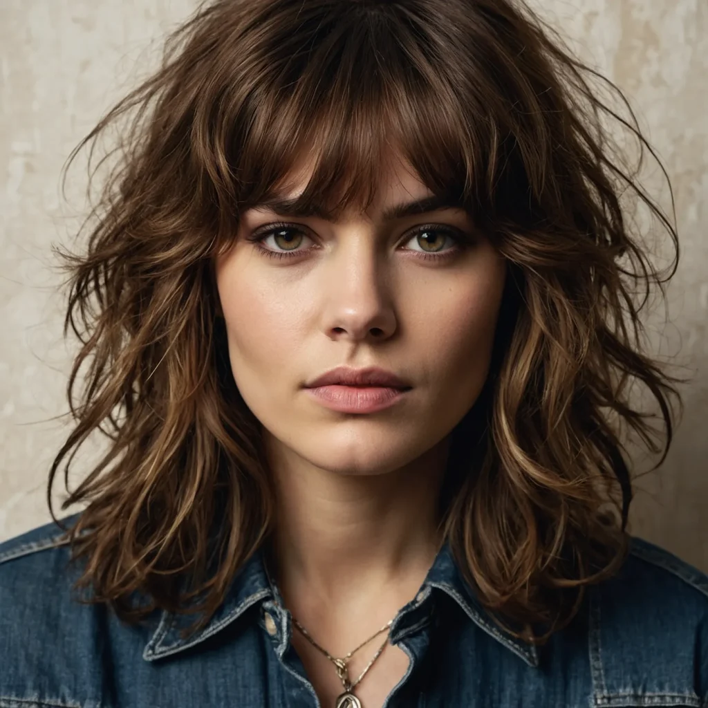 ‘70s Shaggy Wolf‑Cut with Curtain Bangs