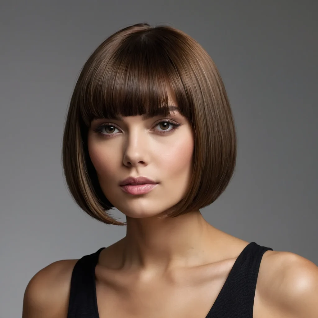 Bubble Bob with Straight‑Across (Blunt) Bangs