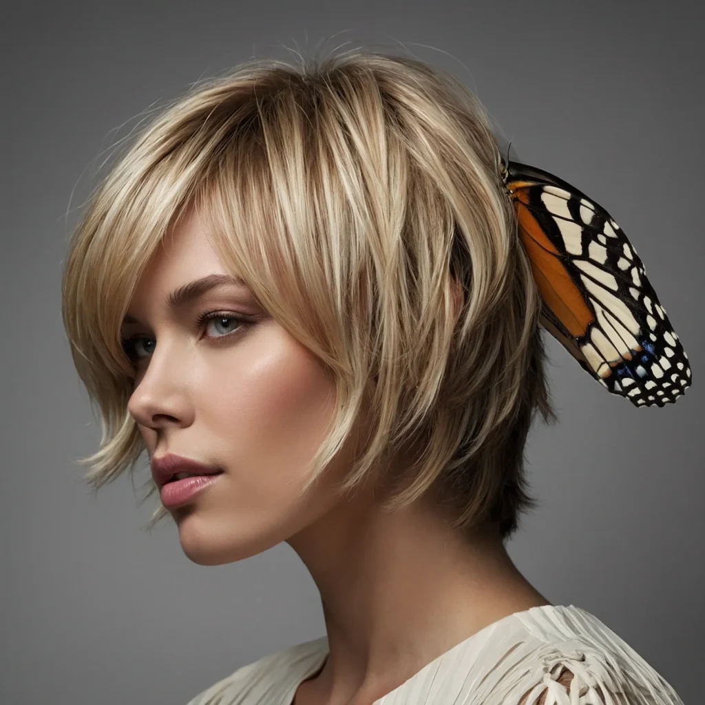 Face‑Framing Fringe in a Butterfly Cut