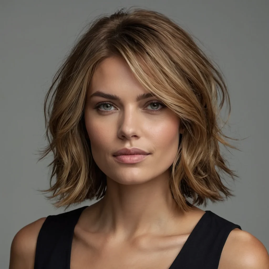 Center-Parted Tousled Lob