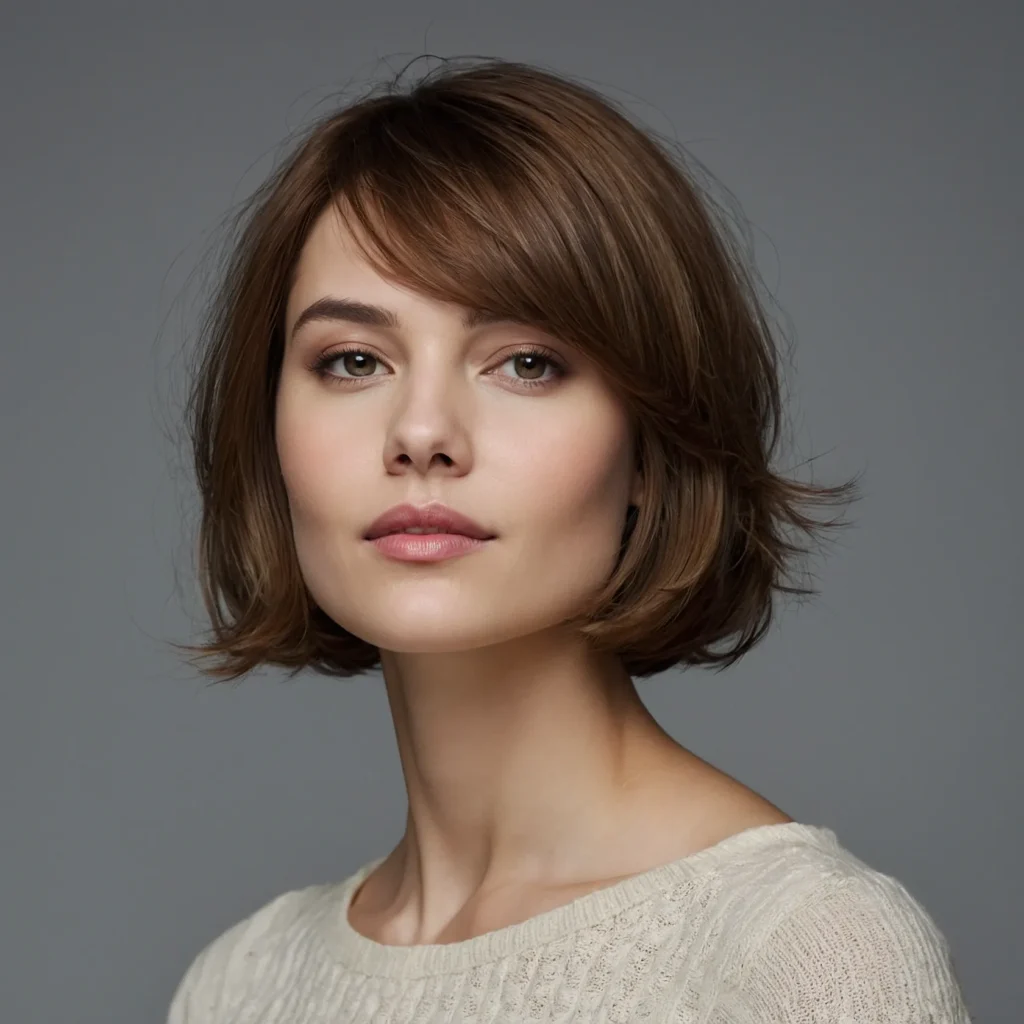Chin-Length Bob with Side Bangs
