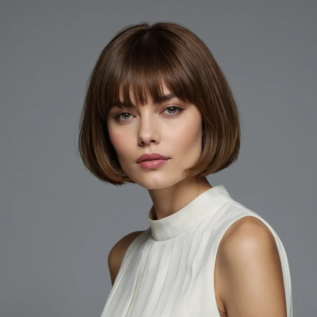 Curtain Bangs on a Jaw‑Length Bob