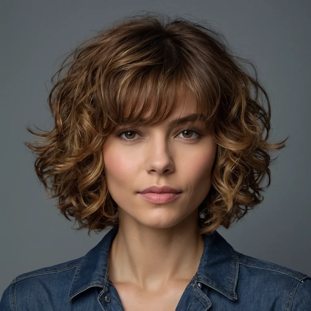 Layered Curly Lob Shag
