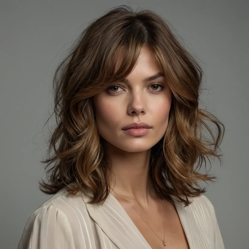 Long Wavy Bob with Side Bangs