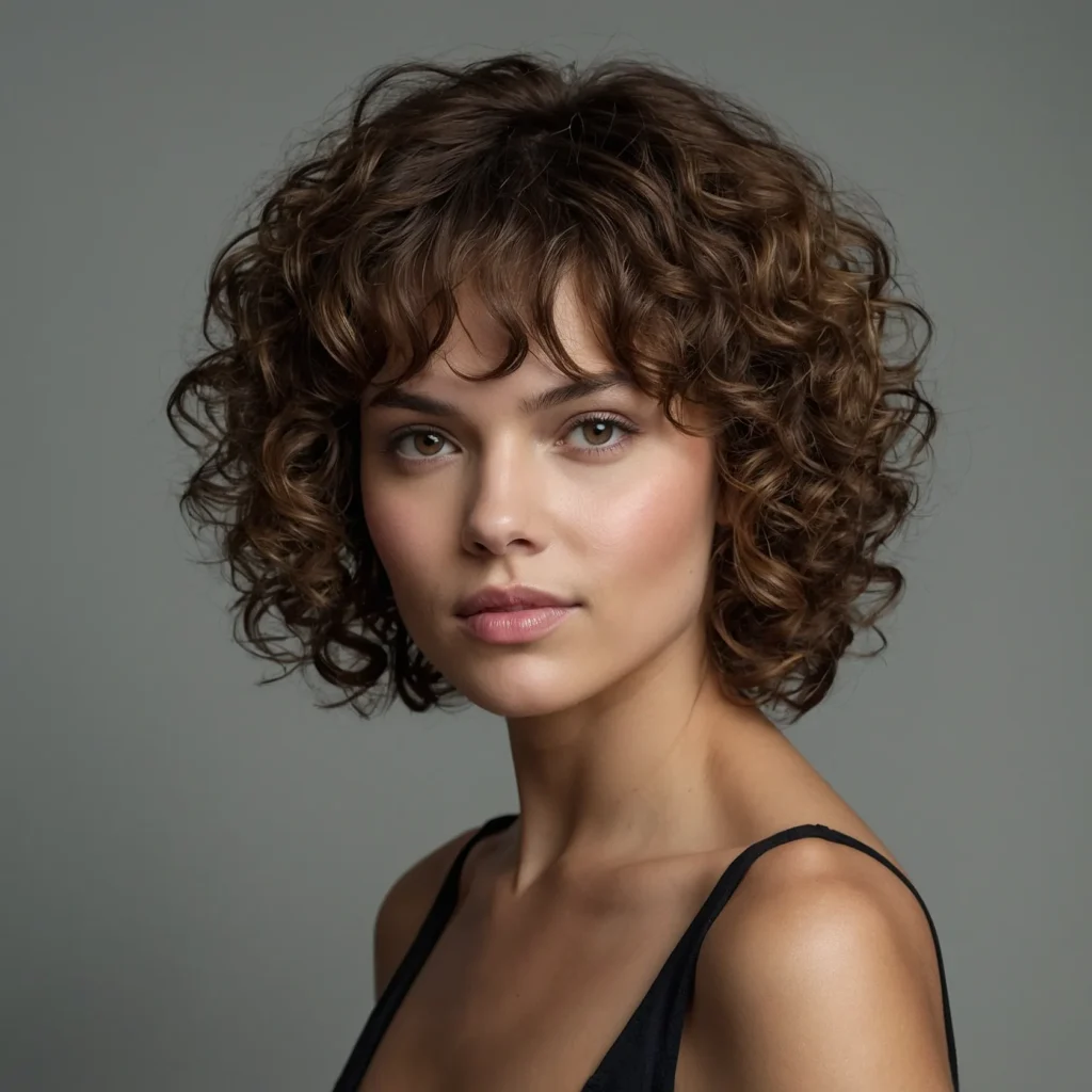Curly Shag with Bangs