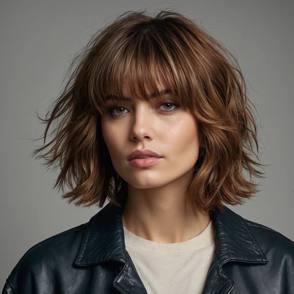 Shaggy Bob with Curtain Bangs