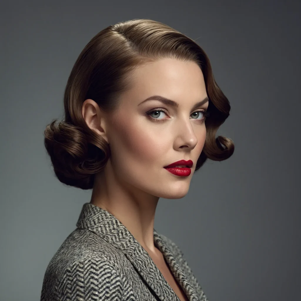 Old‑Hollywood Slick Back Bob