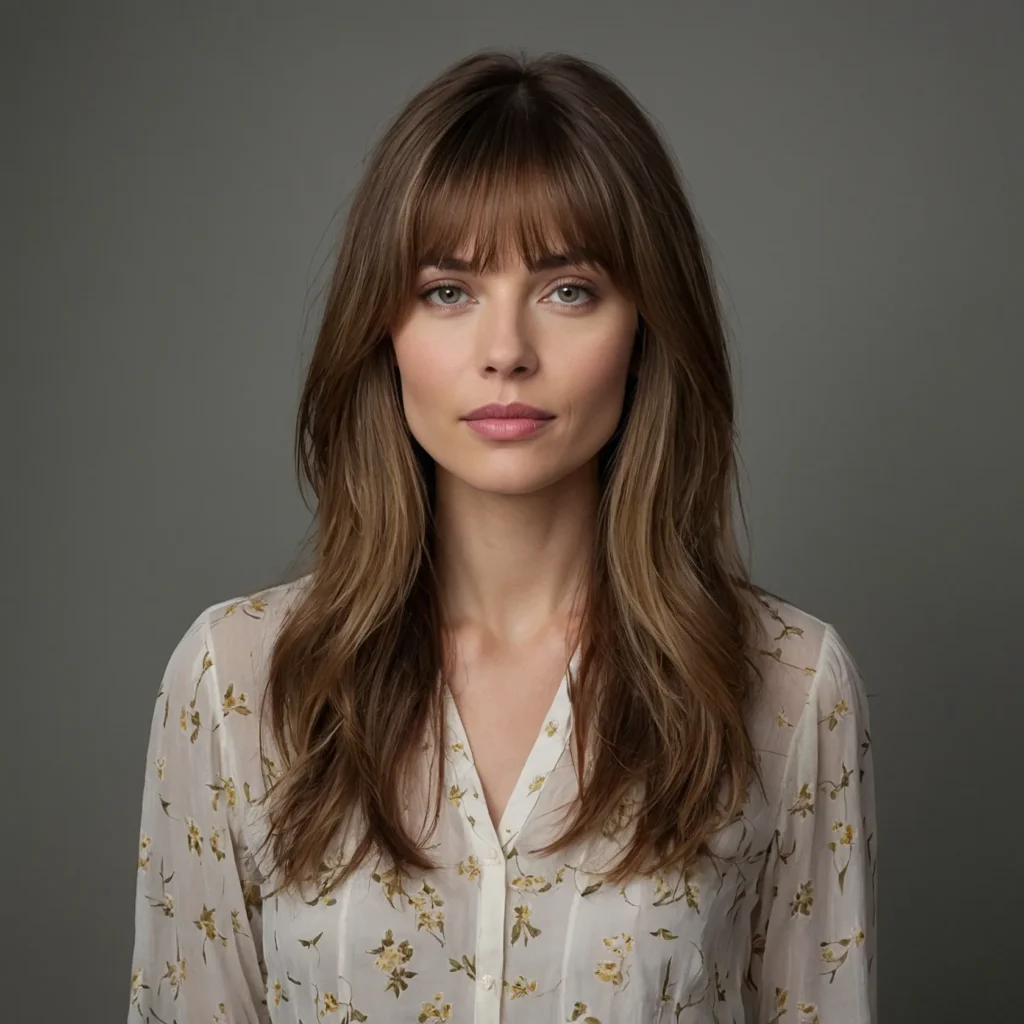 Long Layered Hair + Side Bangs