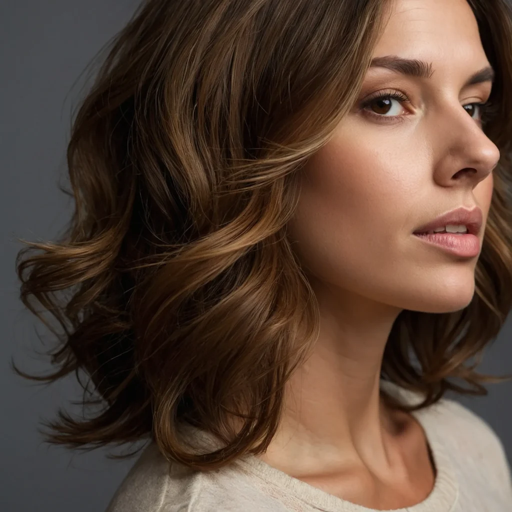 Warm toffee or caramel highlights on chocolate base