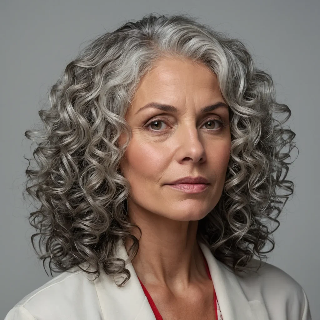Silver Highlights on Curly Hair