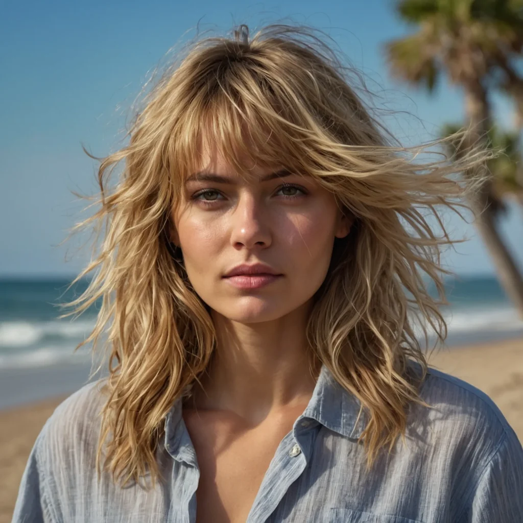 Blonde Sandy Messy Bangs