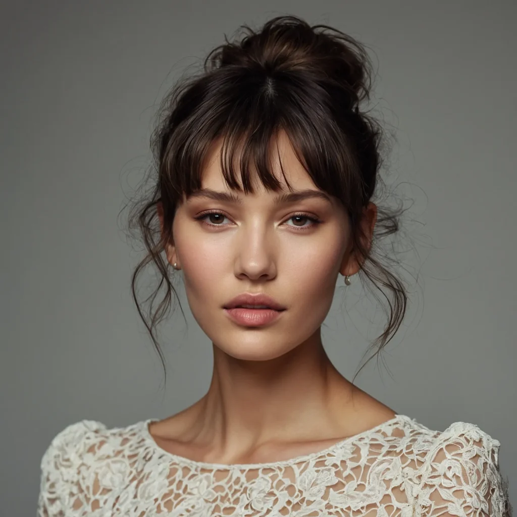 Soft, Fluffy Wispy Bangs + Updo