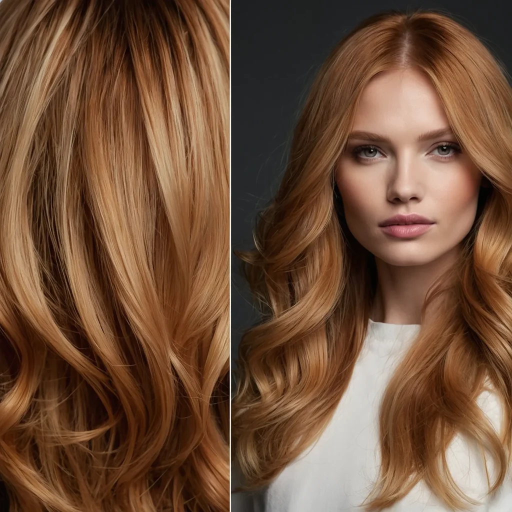 Strawberry Blonde Balayage with Dark Roots