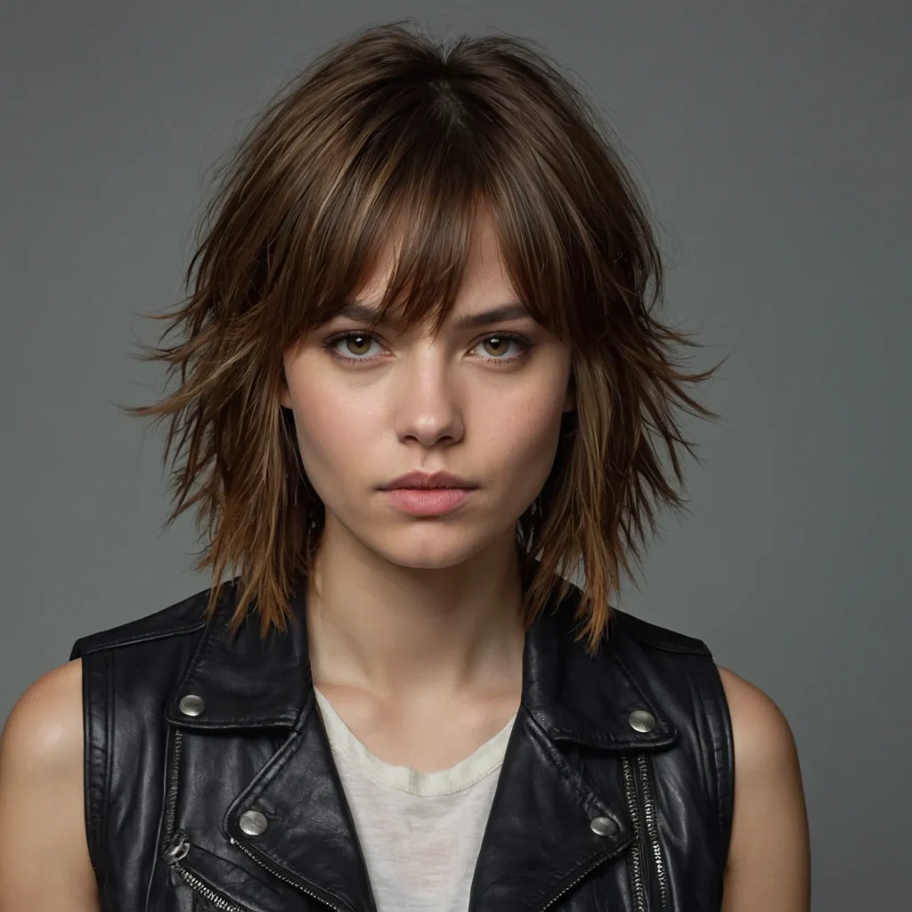  Choppy/edgy side bangs