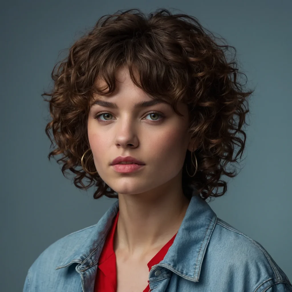 Short Mullet/Shullet for Curly Hair