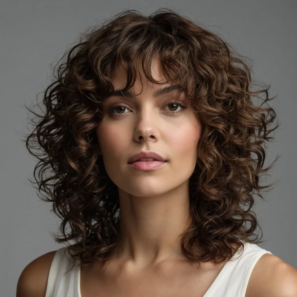Shoulder-Length Shag for Natural Curls