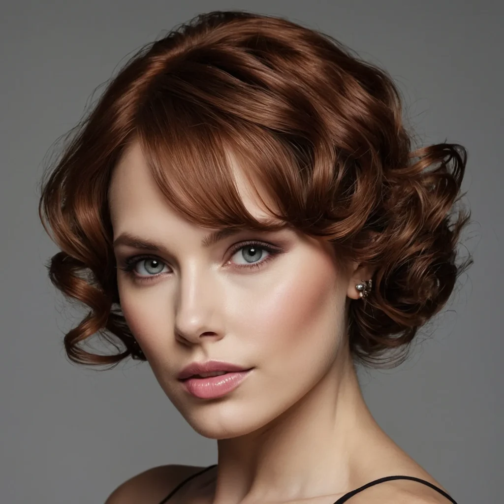 Wispy Bangs with Long Romantic Curls