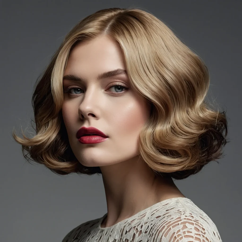 Old‑Hollywood Curved Lob