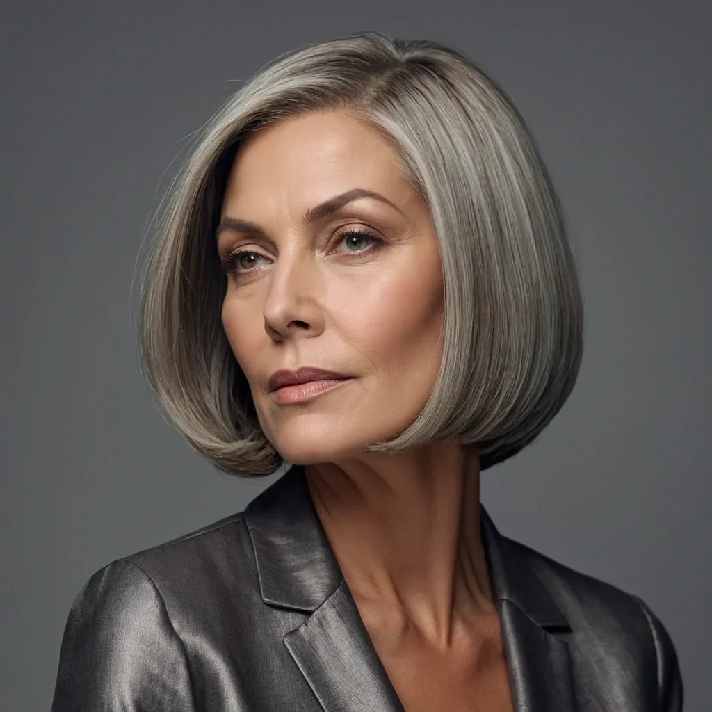 Classic Gray Blunt Bob
