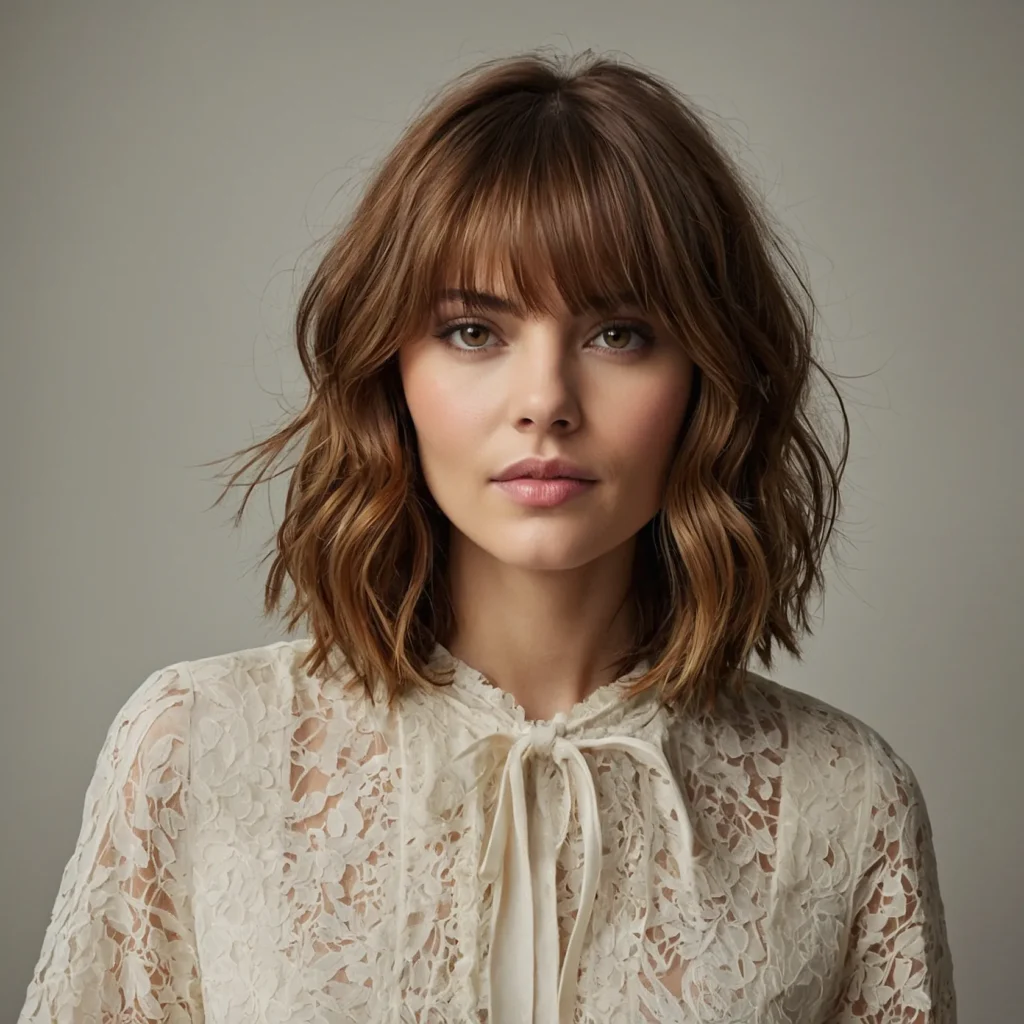  Medium Shaggy Cut with Soft Waves