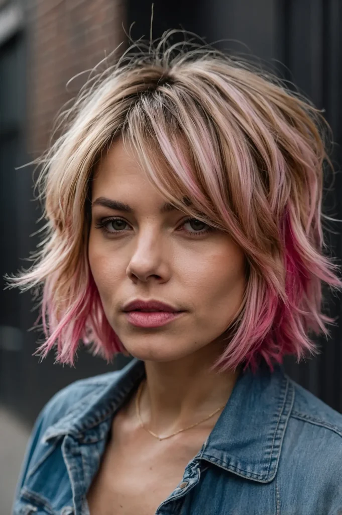 Leonardo Kino XL A textured bob haircut with shaggy layers and