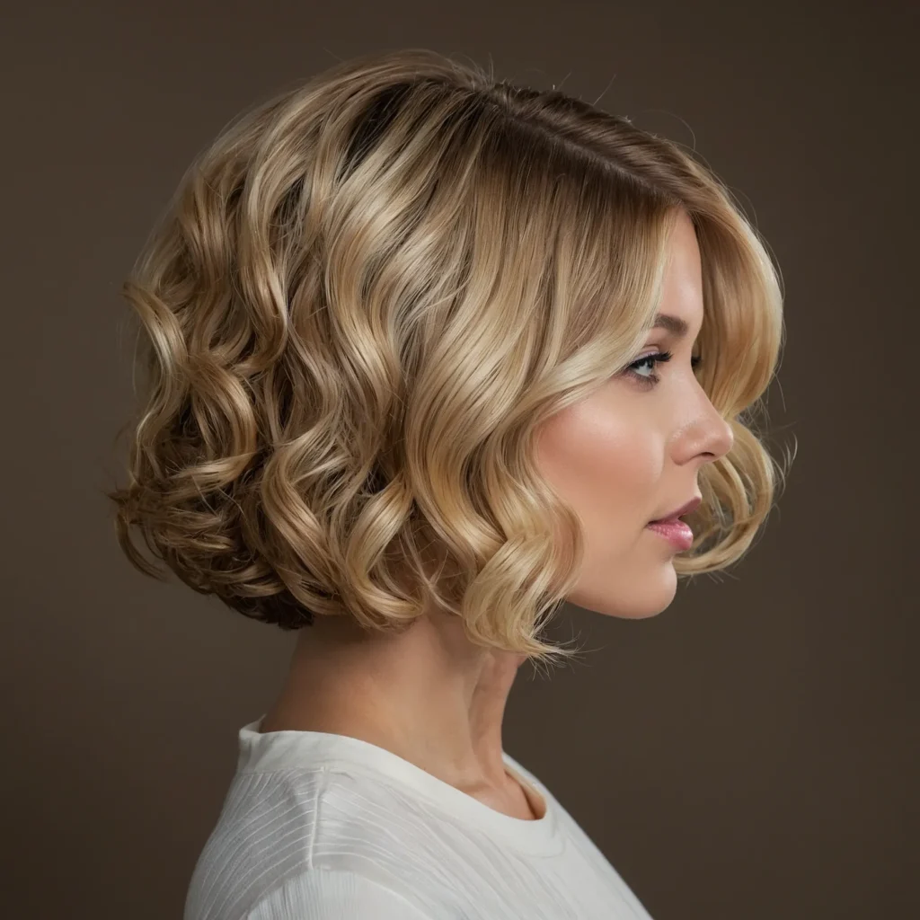 Curled/Glossy A‑Line Bob