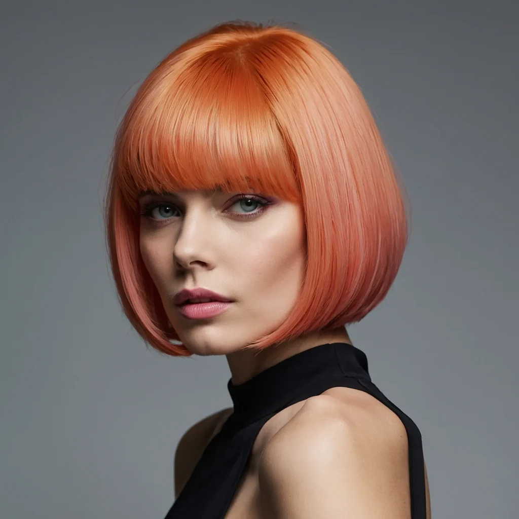 Peach Pink Bob (Medium Bob)