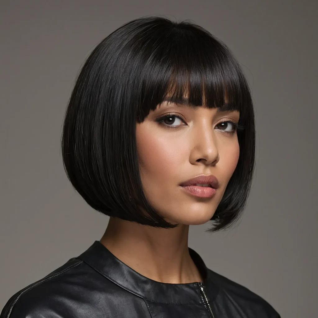 Raven-Black Through-Line Bob