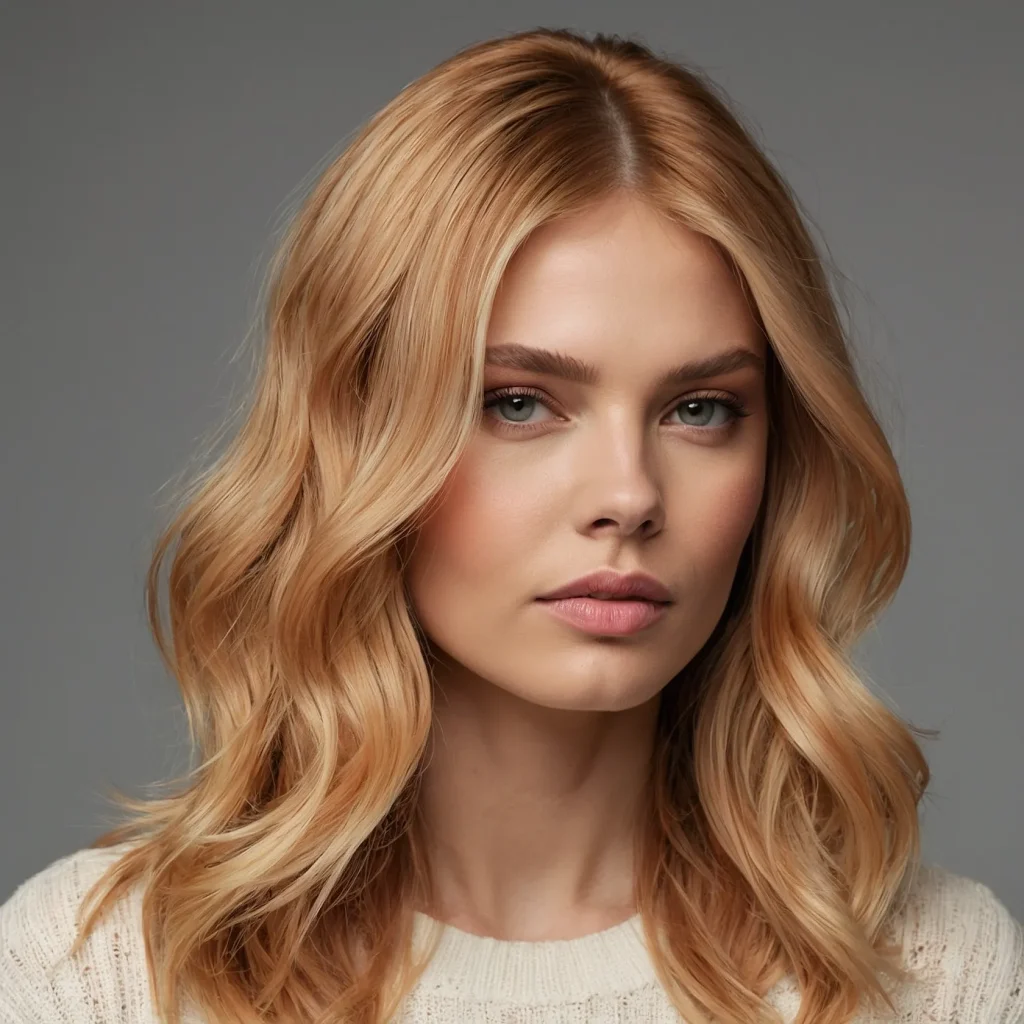 Peach Blonde Balayage (Blonde Base + Peach Melt)