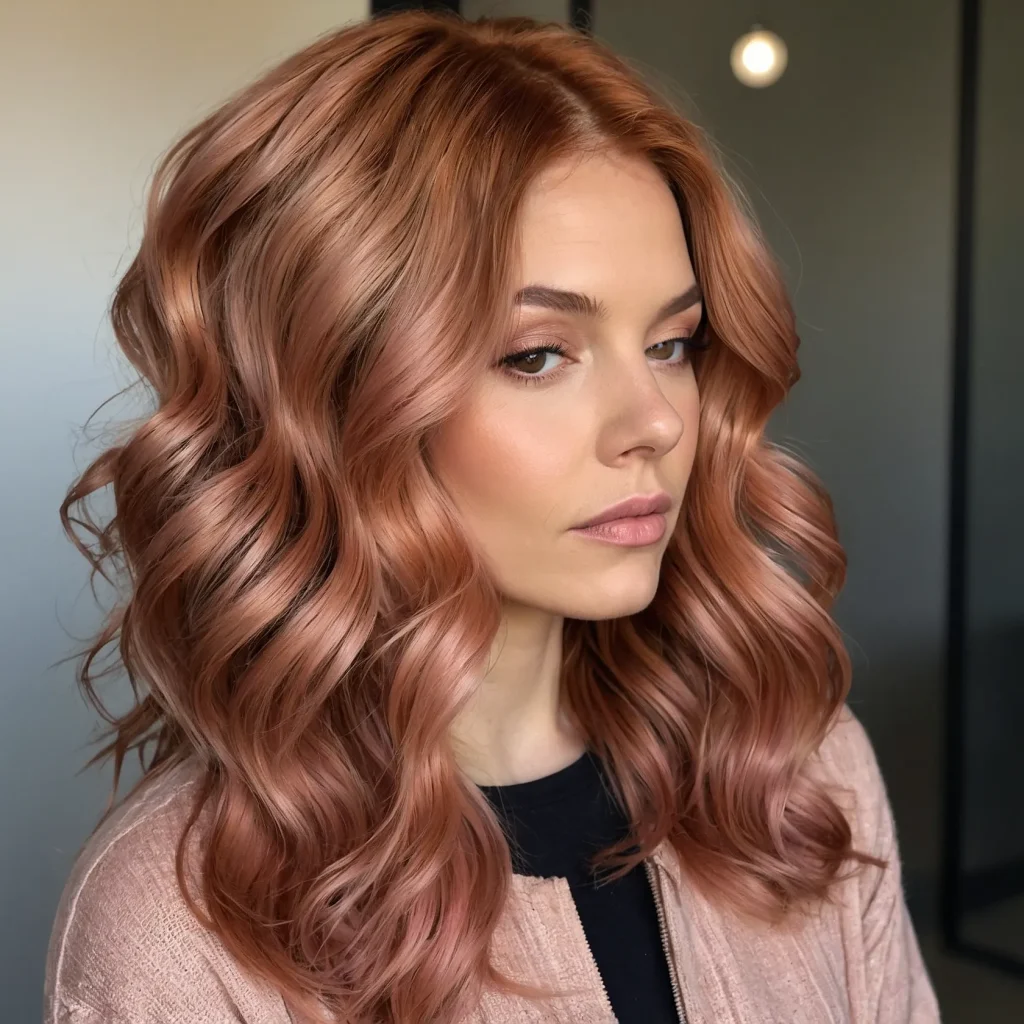 Rose Gold Peach Waves
