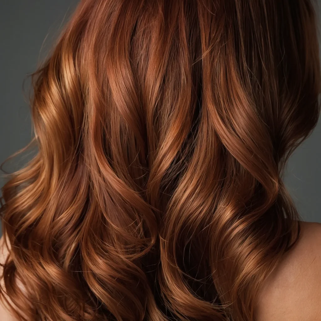 Copper Glow on Dark Red
