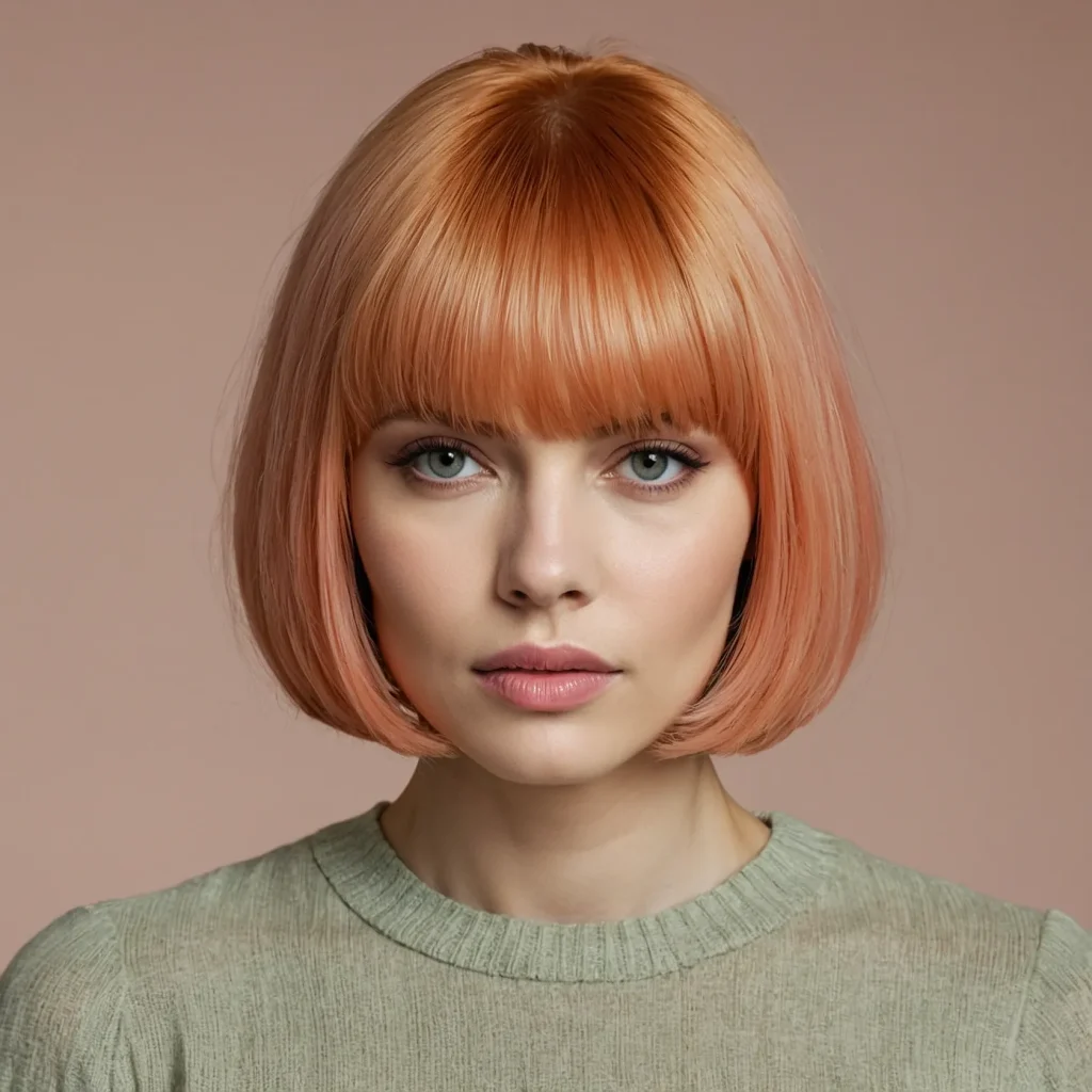 Pastel Peach Bob for Mature Skin