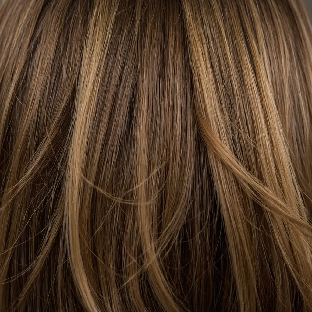 Golden Caramel Babylights on Brown Hair