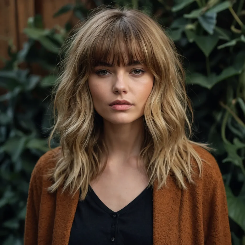 Shaggy Curtain Bangs