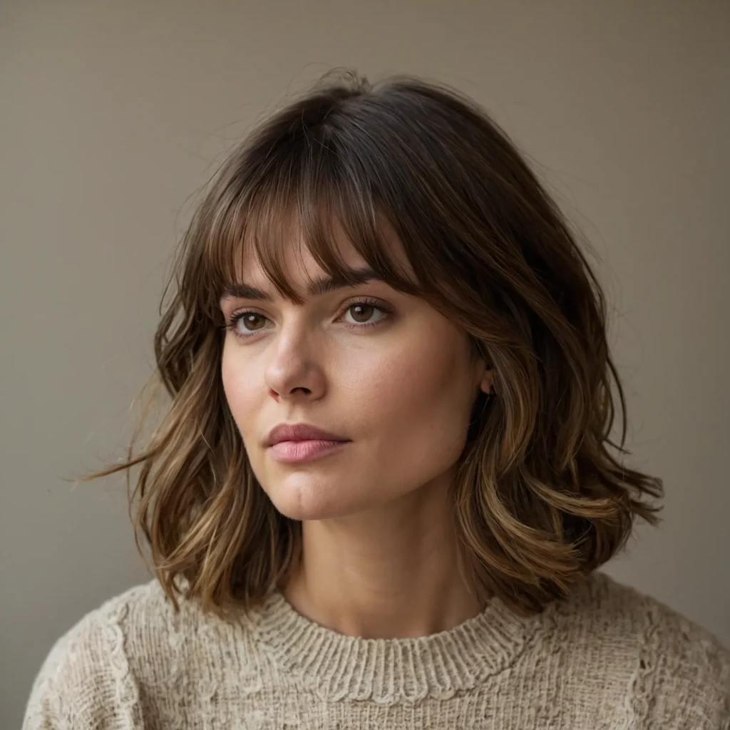 Above‑the‑brow curtain bangs