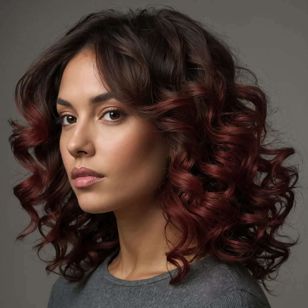Chocolate Curls with Red Highlights
