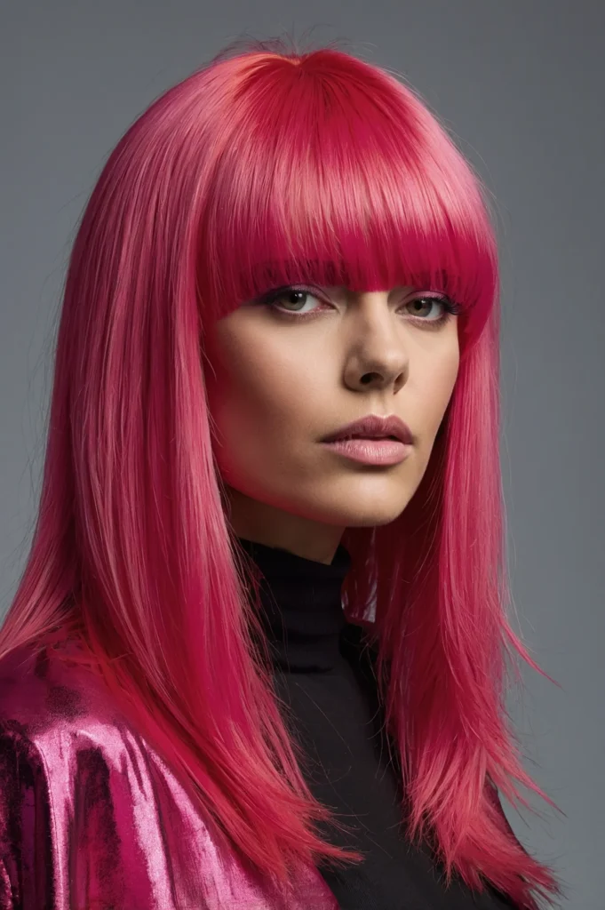Leonardo Kino XL Bluntcut shag with curtain fringe in a bold v