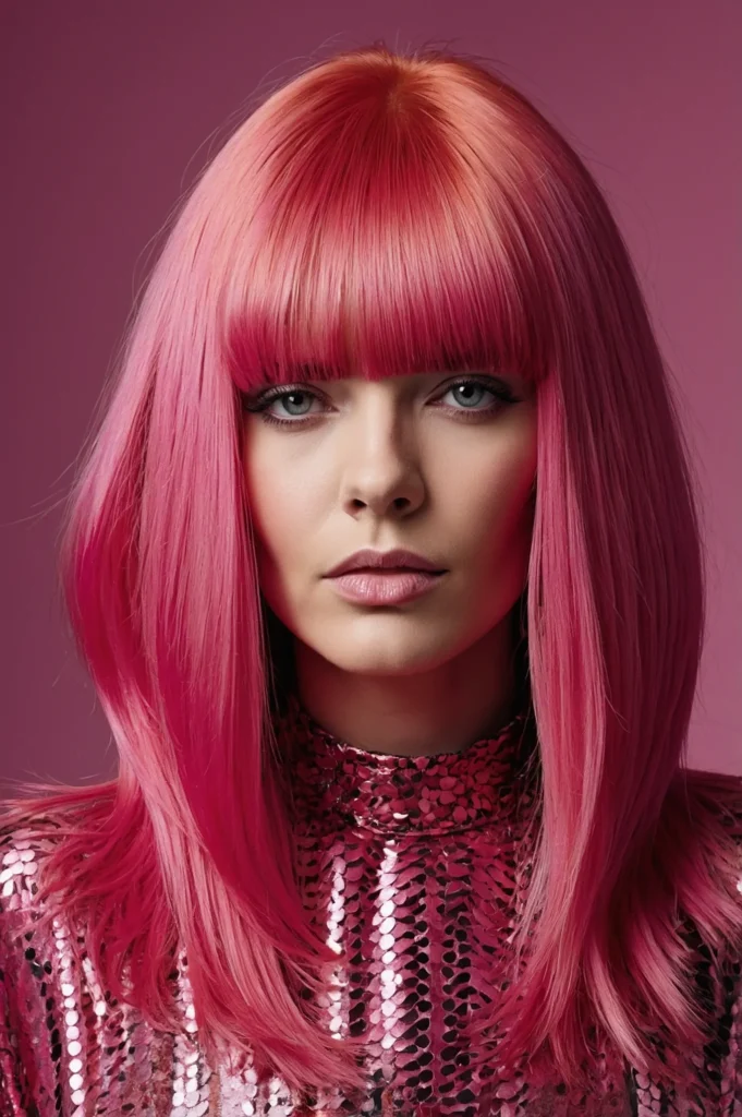 Leonardo Kino XL Bluntcut shag with curtain fringe in a bold v