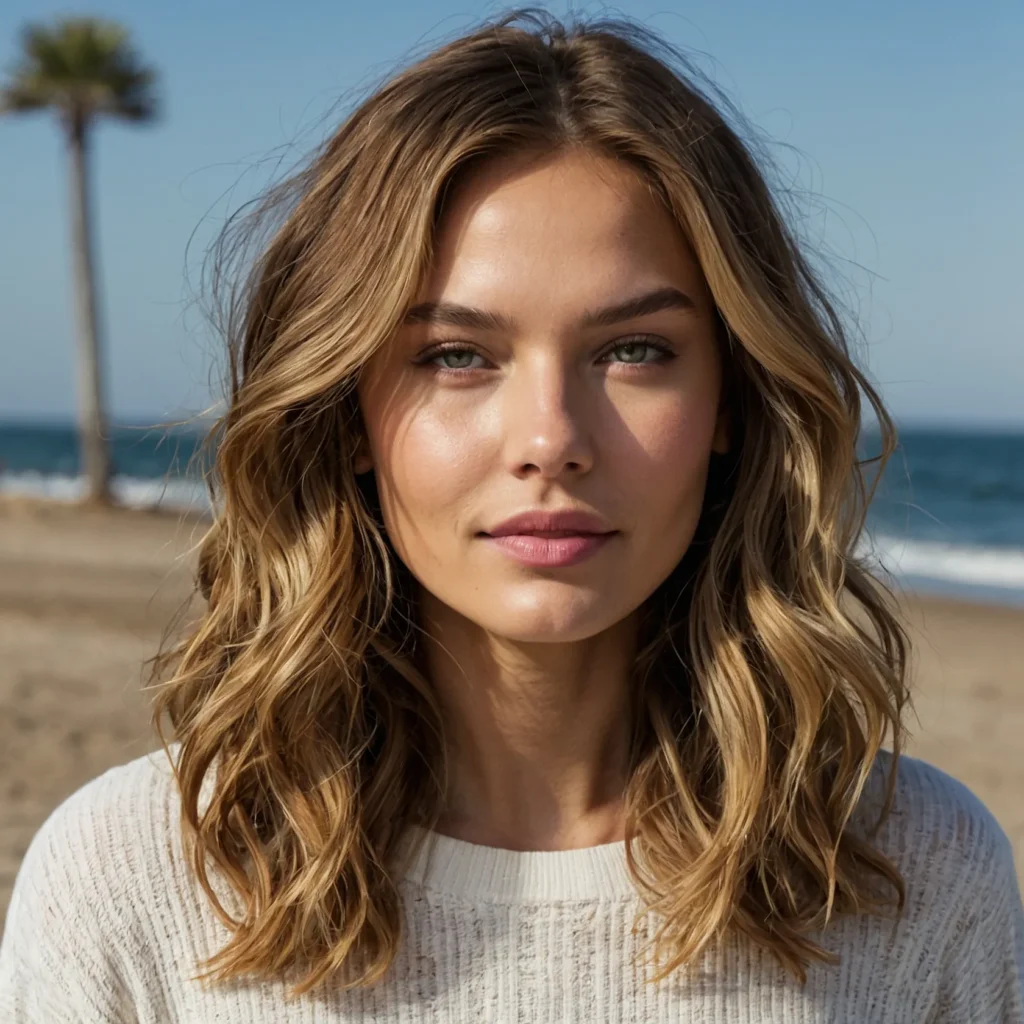 Beachy Waves in Shoulder-Length Lob
