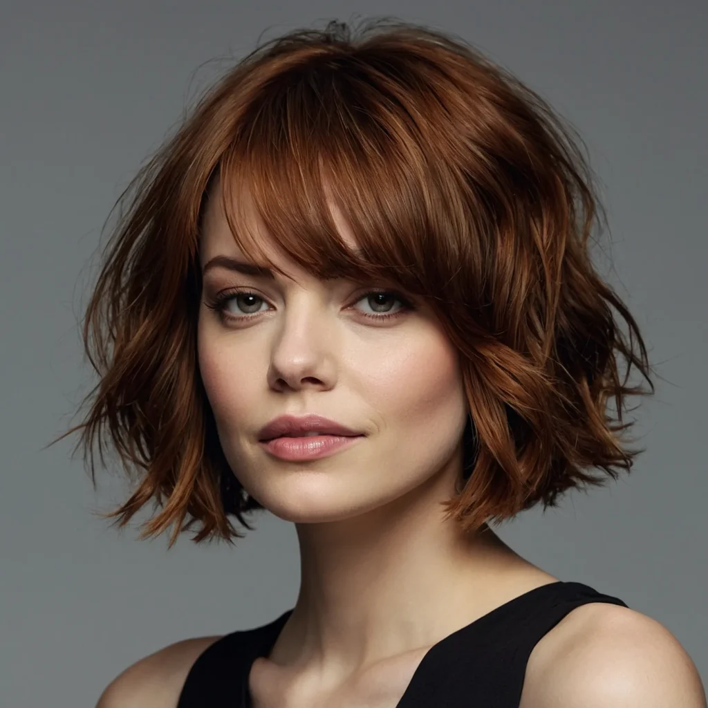 Textured Bob with Bangs