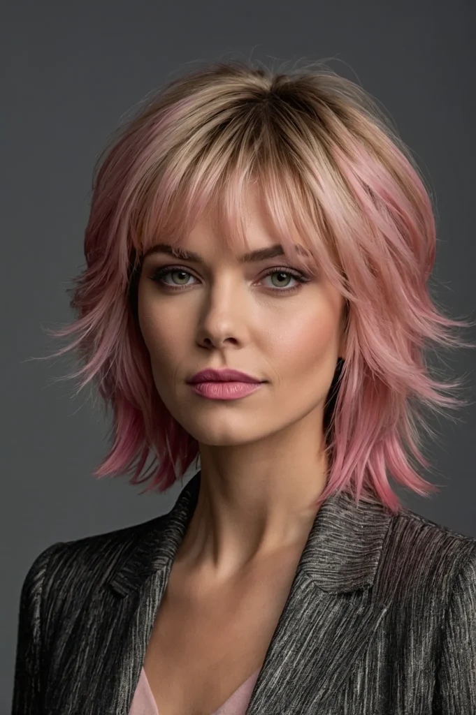 Leonardo Kino XL Midlength shag with sleek sliced layers and p